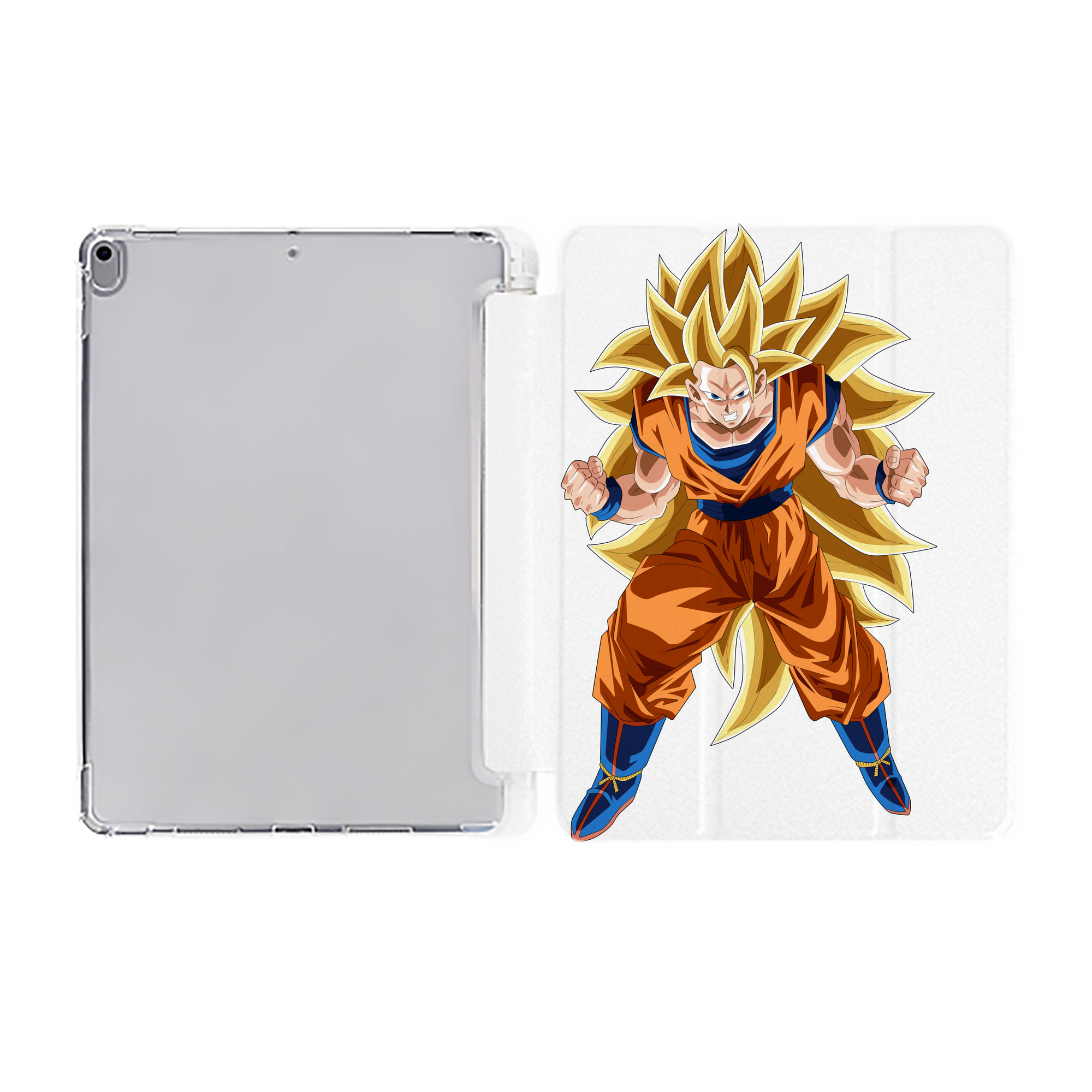 （画像用） ドラゴンボール 孫悟空（そん ごくう）Son Goku カカロット DRAGON BALL Kakarotto IPad ケース ペン収納付き 三つ折りスタンド PUレザー×シリコン 対応機種9.5/10.5/10.9インチ